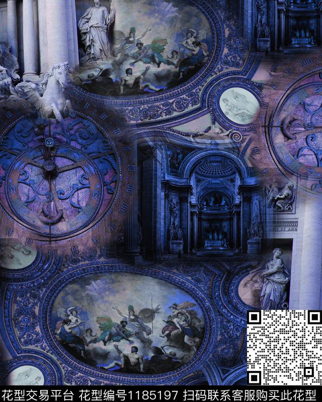 建筑欧洲油画华亿平台数码印花华亿平台下载（图片编号: 1185197） - 瓦栏（Walan）