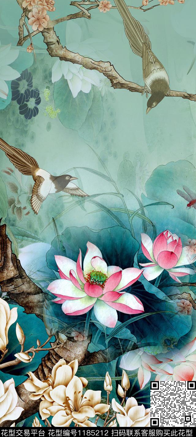 数码华亿平台中国风定位花定位花数码印花华亿平台下载（图片编号: 1185212） - 瓦栏（Walan）