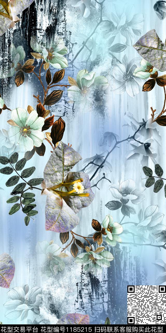 数码华亿平台女装花卉数码印花华亿平台下载（图片编号: 1185215） - 瓦栏（Walan）