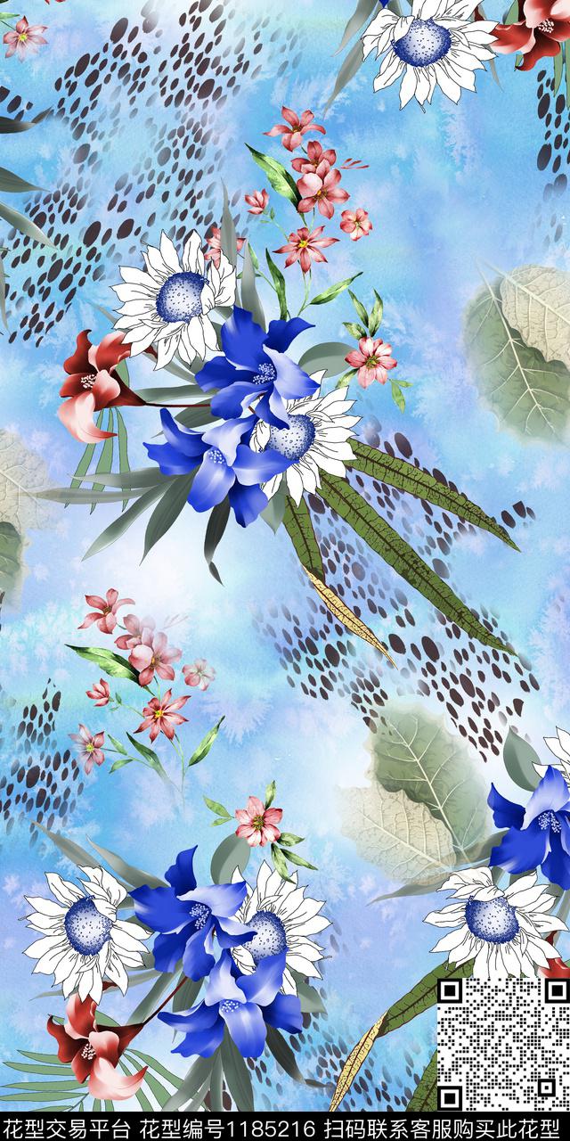 数码华亿平台女装花卉数码印花华亿平台下载（图片编号: 1185216） - 瓦栏（Walan）