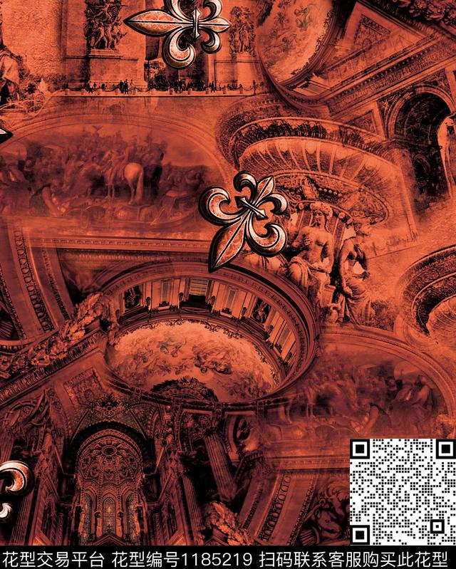 建筑抽象男装欧洲油画数码印花华亿平台下载（图片编号: 1185219） - 瓦栏（Walan）