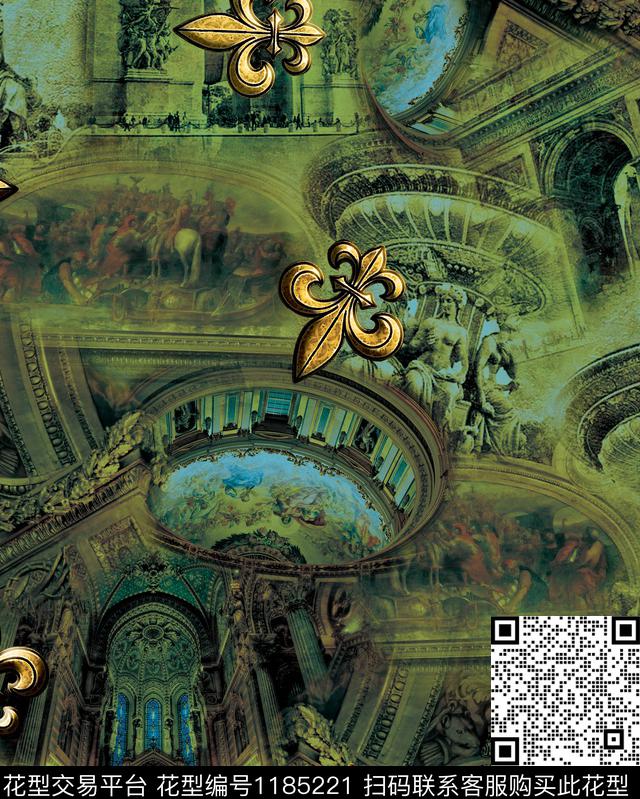 建筑抽象男装欧洲油画数码印花华亿平台下载（图片编号: 1185221） - 瓦栏（Walan）