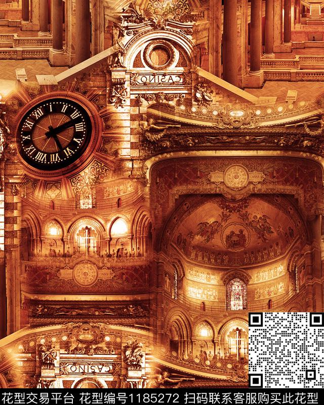 建筑抽象男装油画华亿平台数码印花华亿平台下载（图片编号: 1185272） - 瓦栏（Walan）