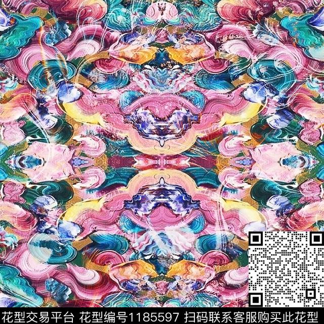 抽象肌理3D立体数码印花华亿平台下载（图片编号: 1185597） - 瓦栏（Walan）