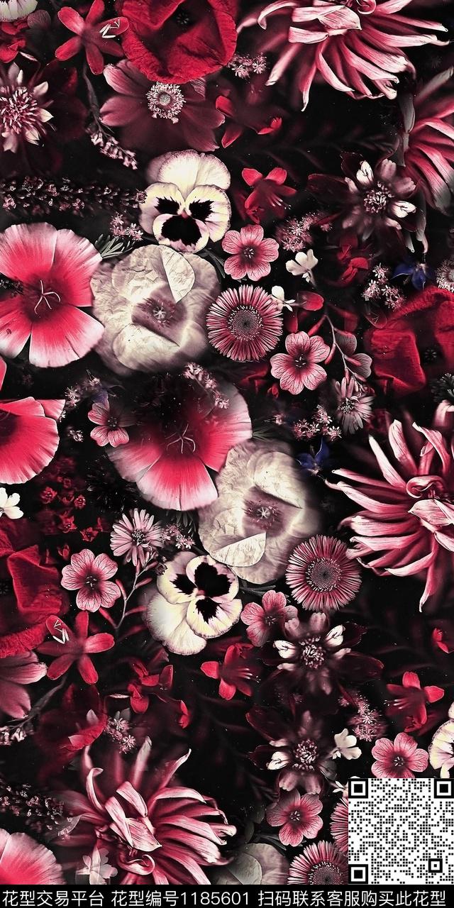 花卉3D立体绿植树叶数码印花华亿平台下载（图片编号: 1185601） - 瓦栏（Walan）