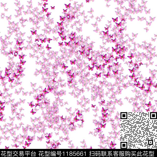 蝴蝶趣味数码印花华亿平台下载（图片编号: 1185661） - 瓦栏（Walan）