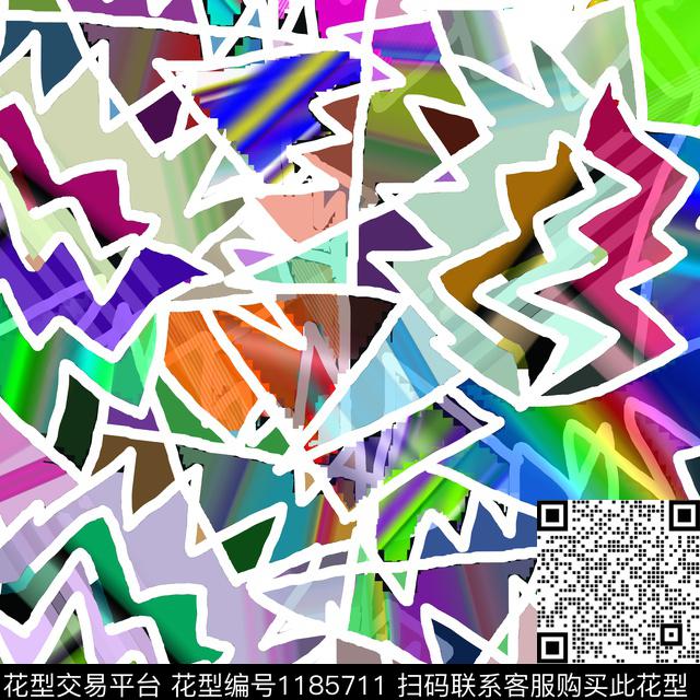 几何抽象手绘数码印花华亿平台下载（图片编号: 1185711） - 瓦栏（Walan）
