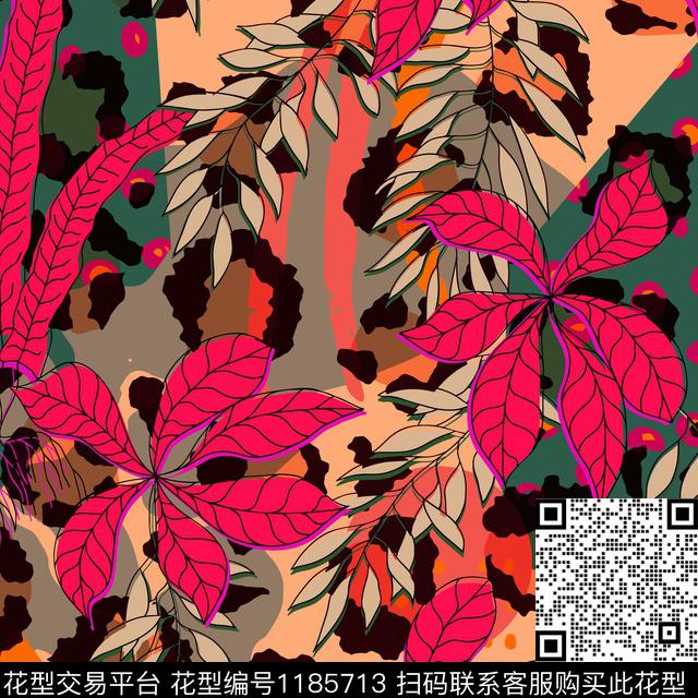 动物纹几何热带华亿平台传统印花华亿平台下载（图片编号: 1185713） - 瓦栏（Walan）