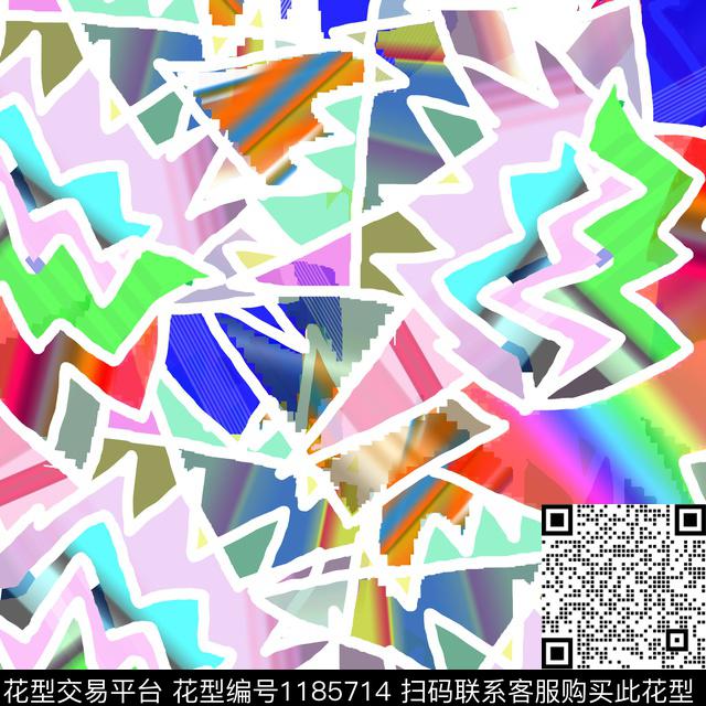 几何抽象手绘数码印花华亿平台下载（图片编号: 1185714） - 瓦栏（Walan）