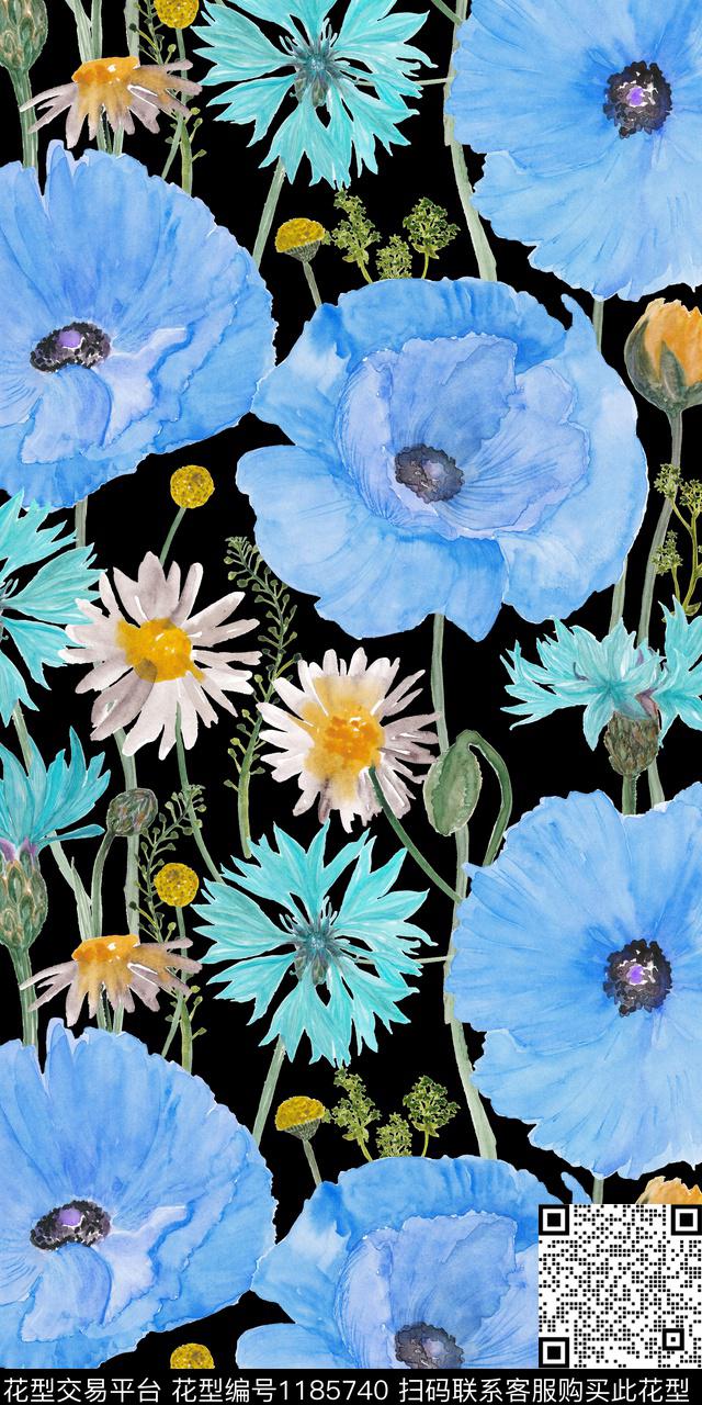 数码华亿平台女装花卉数码印花华亿平台下载（图片编号: 1185740） - 瓦栏（Walan）