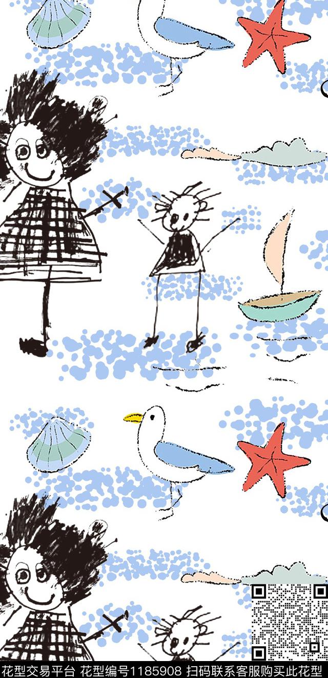 人物小碎花动物传统印花华亿平台下载（图片编号: 1185908） - 瓦栏（Walan）