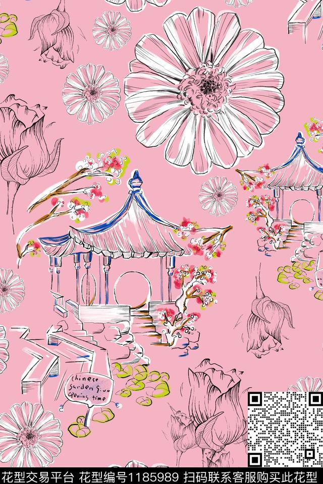 数码华亿平台花卉传统印花华亿平台下载（图片编号: 1185989） - 瓦栏（Walan）