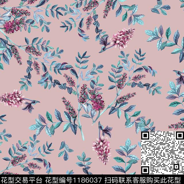 花卉小碎花清爽底花卉数码印花华亿平台下载（图片编号: 1186037） - 瓦栏（Walan）