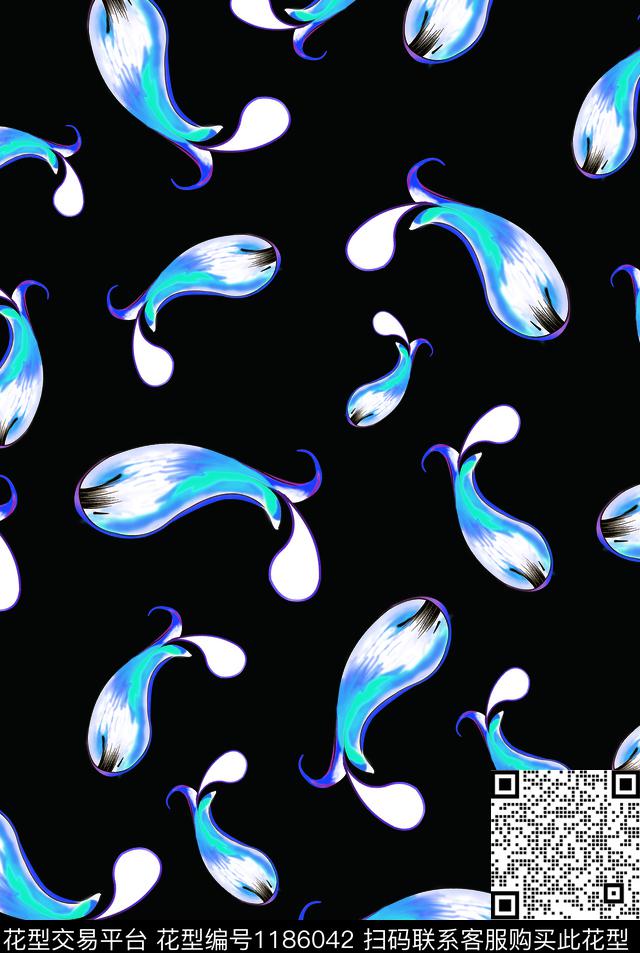 数码华亿平台清爽底花卉抽象数码印花华亿平台下载（图片编号: 1186042） - 瓦栏（Walan）