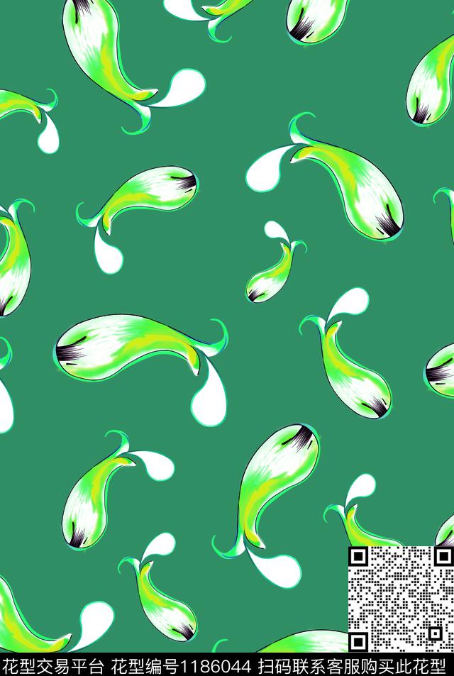 数码华亿平台清爽底花卉抽象数码印花华亿平台下载（图片编号: 1186044） - 瓦栏（Walan）