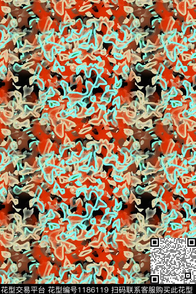 抽象花卉迷彩图案艺术迷彩数码印花华亿平台下载（图片编号: 1186119） - 瓦栏（Walan）