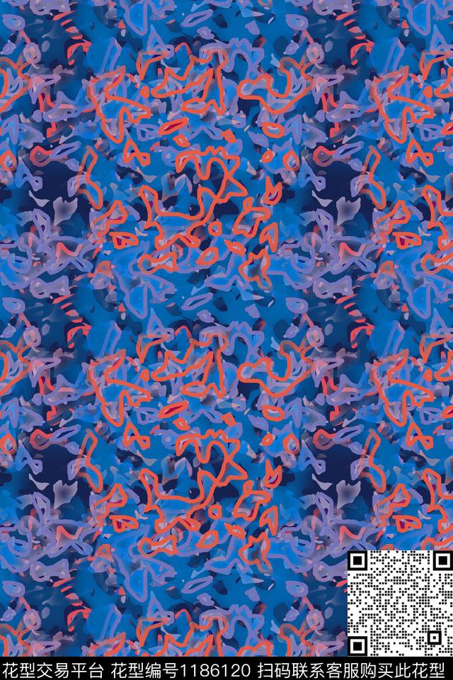 抽象花卉迷彩图案艺术迷彩数码印花华亿平台下载（图片编号: 1186120） - 瓦栏（Walan）