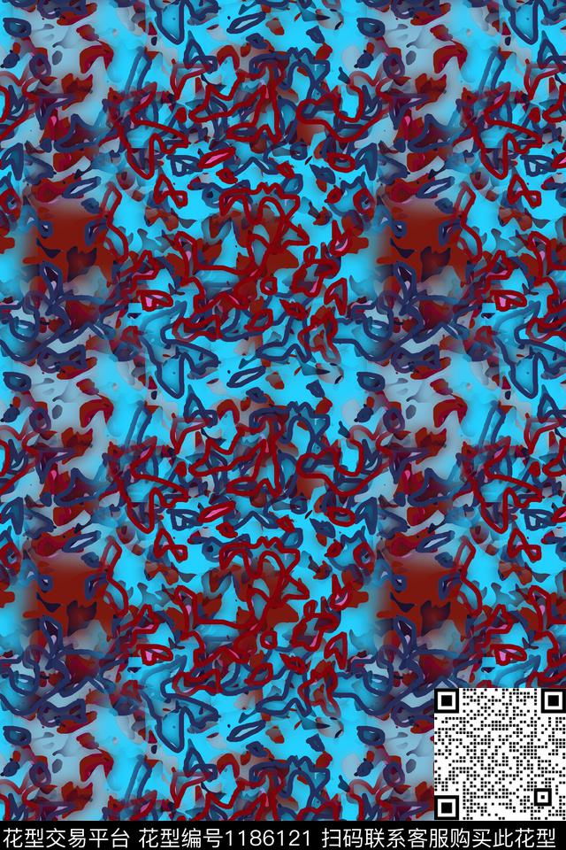抽象花卉迷彩图案艺术迷彩数码印花华亿平台下载（图片编号: 1186121） - 瓦栏（Walan）