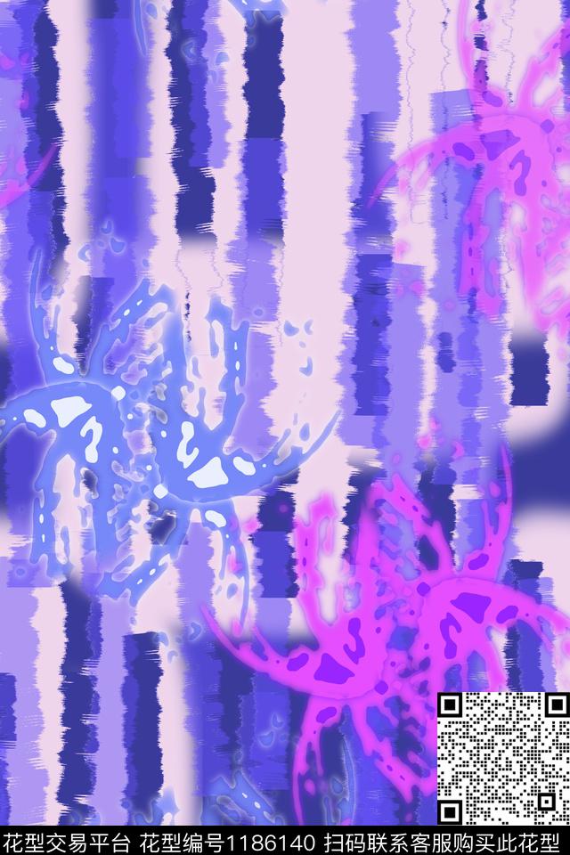 抽象手绘线条笔触艺术迷彩数码印花华亿平台下载（图片编号: 1186140） - 瓦栏（Walan）