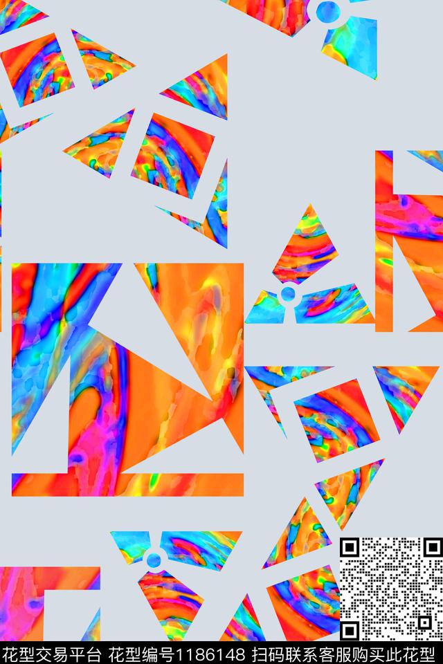 三角形几何迷彩图案数码印花华亿平台下载（图片编号: 1186148） - 瓦栏（Walan）