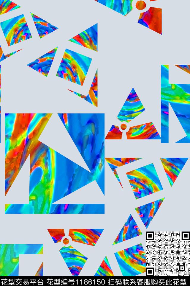 三角形几何迷彩图案数码印花华亿平台下载（图片编号: 1186150） - 瓦栏（Walan）