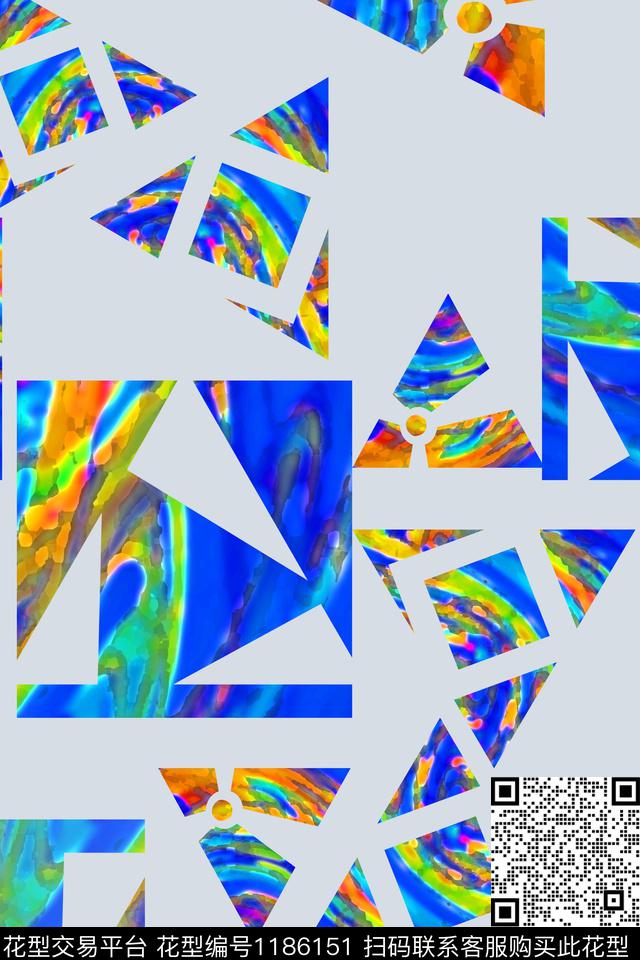 三角形几何迷彩图案数码印花华亿平台下载（图片编号: 1186151） - 瓦栏（Walan）