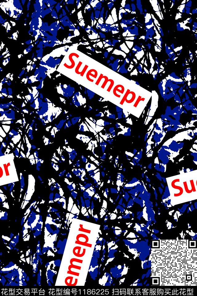 字母潮牌抽象传统印花华亿平台下载（图片编号: 1186225） - 瓦栏（Walan）