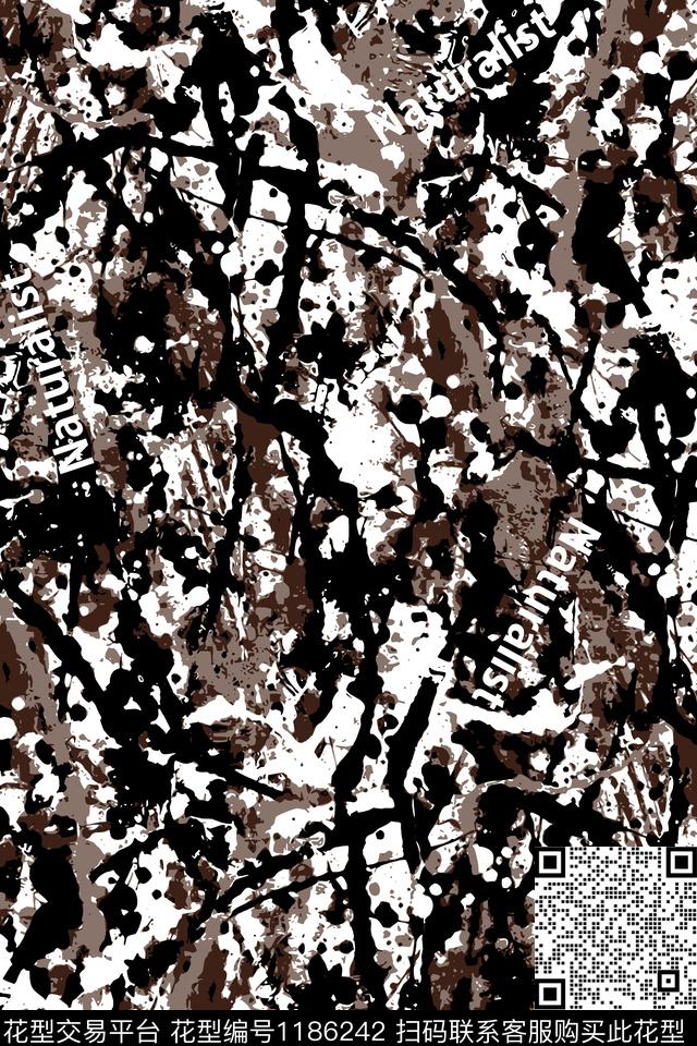 字母潮牌抽象传统印花华亿平台下载（图片编号: 1186242） - 瓦栏（Walan）