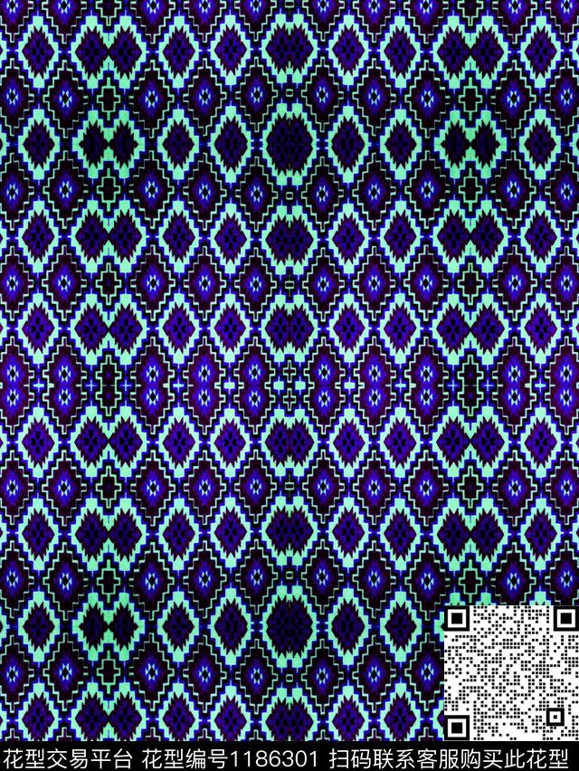 数码华亿平台抽象民族风数码印花华亿平台下载（图片编号: 1186301） - 瓦栏（Walan）