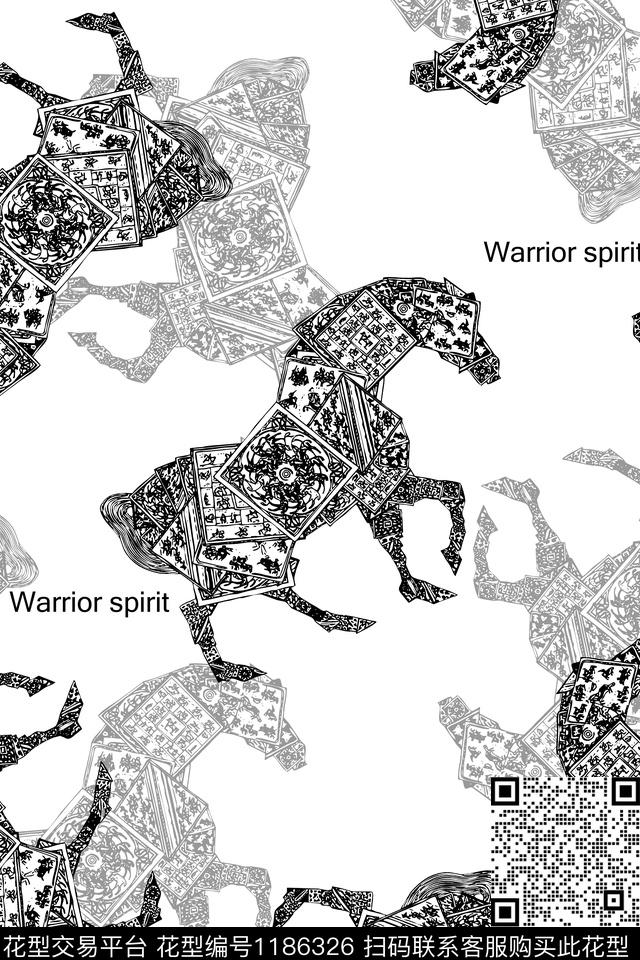 几何潮牌马传统印花华亿平台下载（图片编号: 1186326） - 瓦栏（Walan）