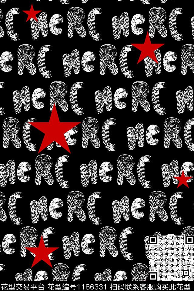 字母潮牌大牌风传统印花华亿平台下载（图片编号: 1186331） - 瓦栏（Walan）