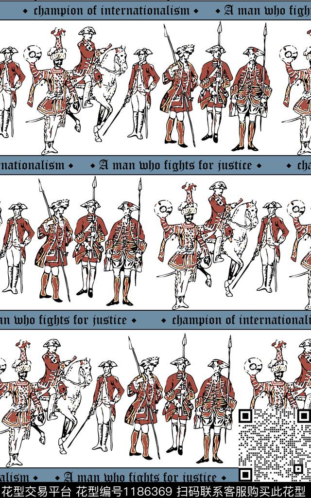 字母潮牌人物传统印花华亿平台下载（图片编号: 1186369） - 瓦栏（Walan）