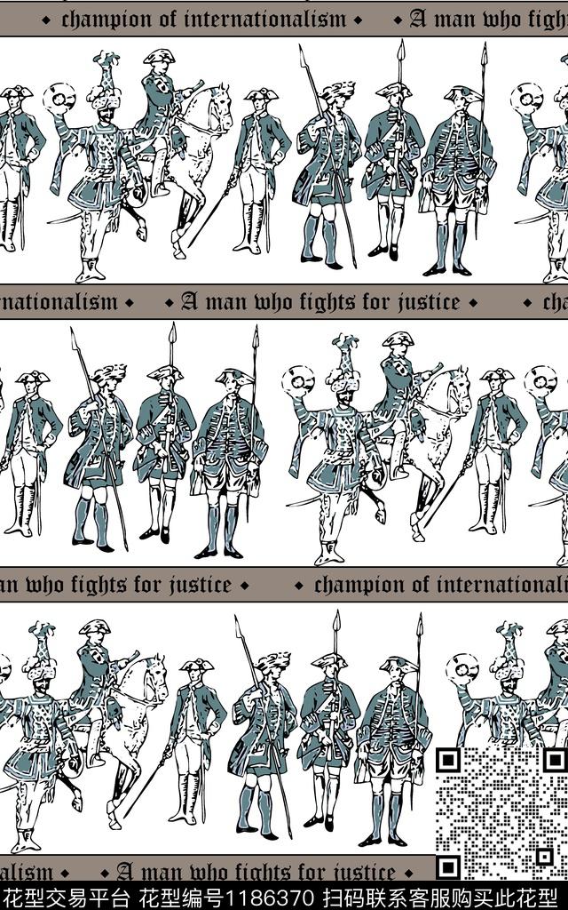 字母潮牌人物传统印花华亿平台下载（图片编号: 1186370） - 瓦栏（Walan）