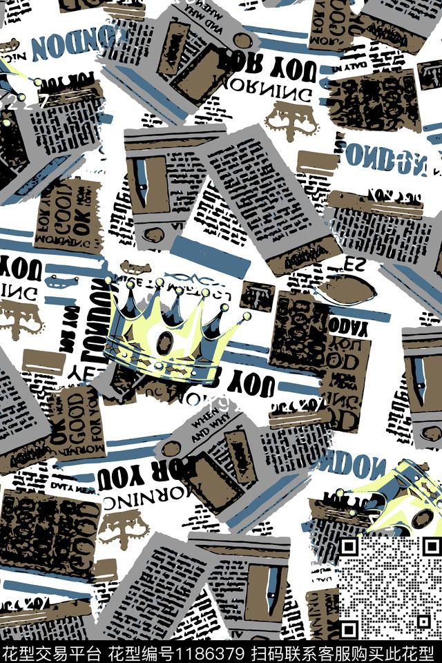 字母几何潮牌传统印花华亿平台下载（图片编号: 1186379） - 瓦栏（Walan）