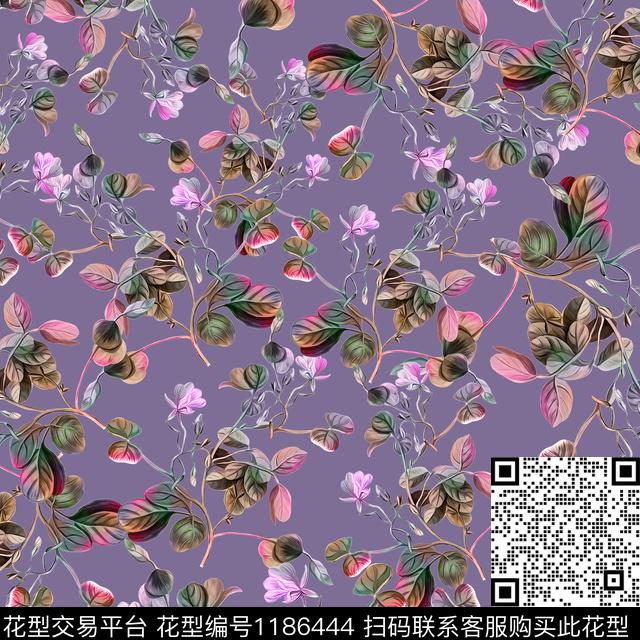 手绘花卉小碎花数码印花华亿平台下载（图片编号: 1186444） - 瓦栏（Walan）