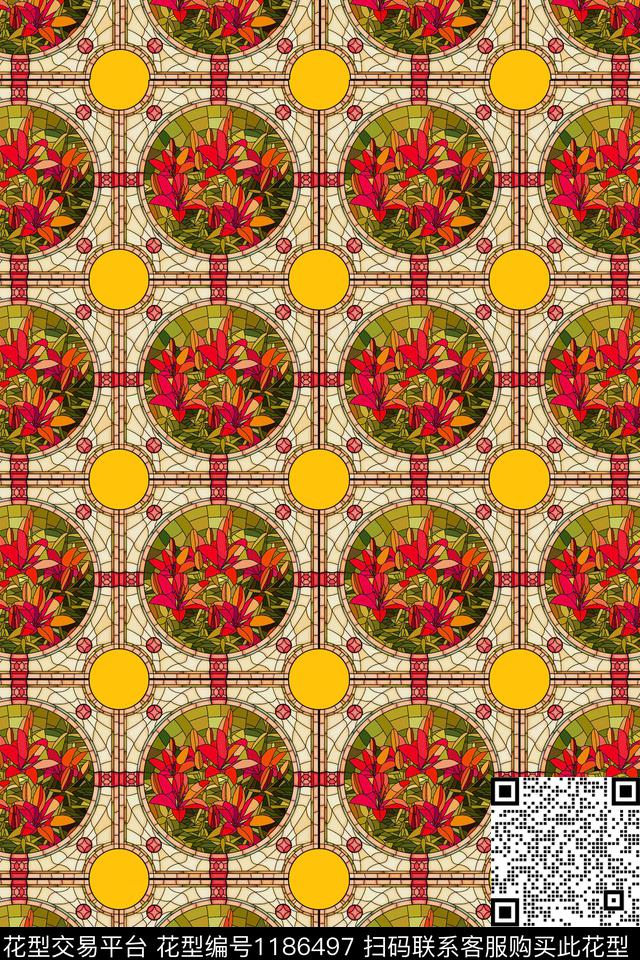 几何大牌风印花数码印花华亿平台下载（图片编号: 1186497） - 瓦栏（Walan）