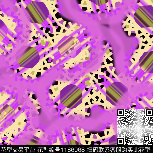 炫彩几何抽象数码印花华亿平台下载（图片编号: 1186968） - 瓦栏（Walan）