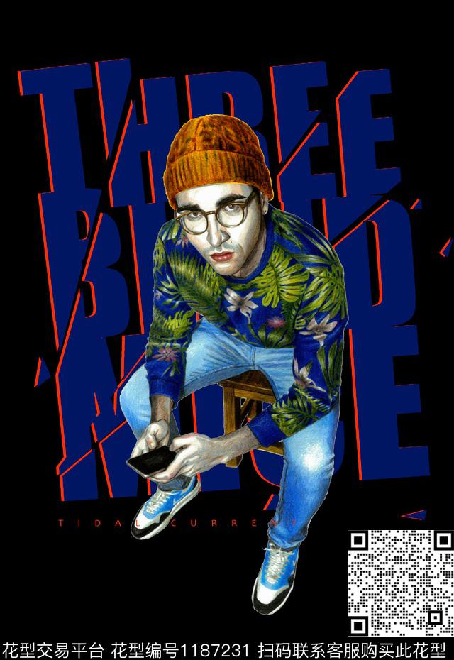 定位男装印花T桖卫衣印花人物插画数码印花华亿平台下载（图片编号: 1187231） - 瓦栏（Walan）