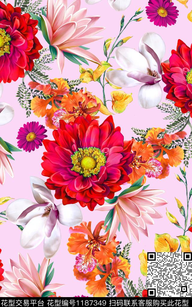 数码华亿平台手绘大牌风数码印花华亿平台下载（图片编号: 1187349） - 瓦栏（Walan）