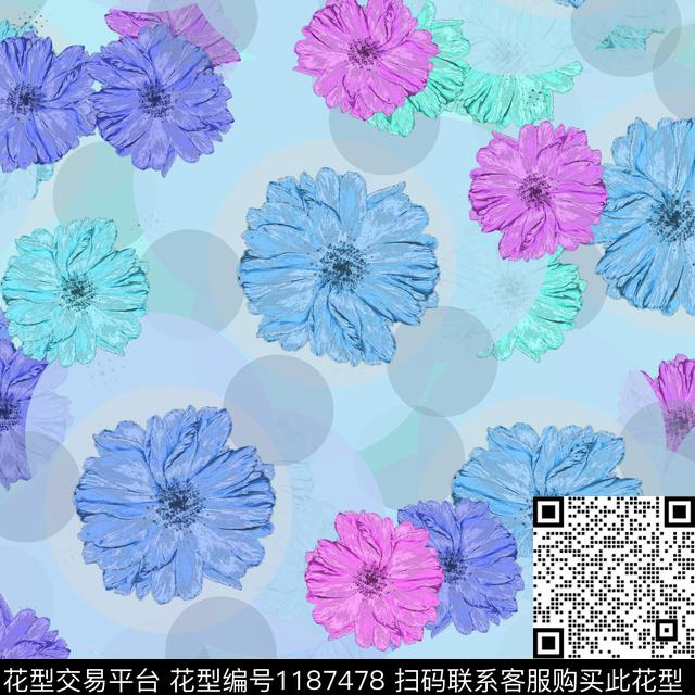 炫彩几何抽象数码印花华亿平台下载（图片编号: 1187478） - 瓦栏（Walan）