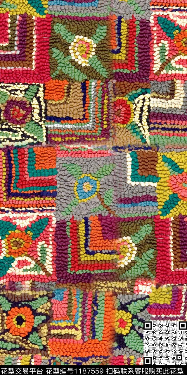 数码华亿平台花卉大牌风数码印花华亿平台下载（图片编号: 1187559） - 瓦栏（Walan）