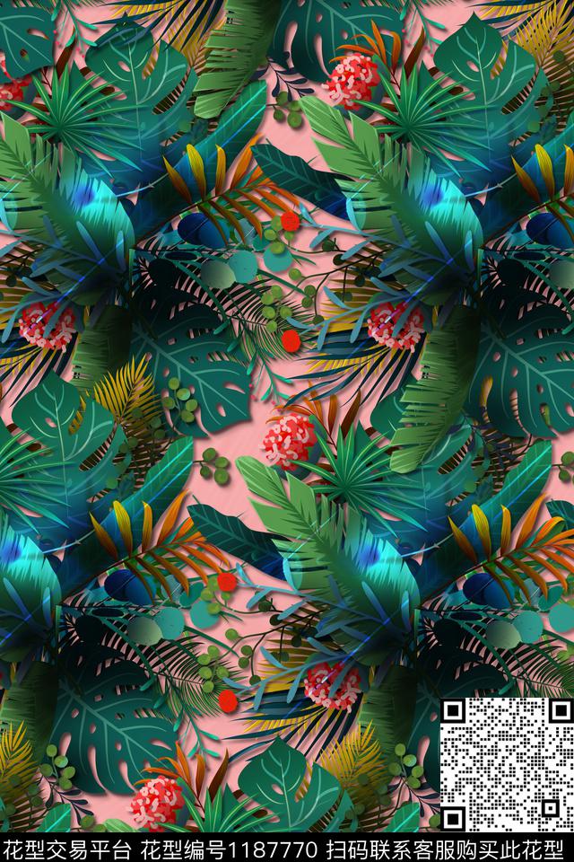 手绘花卉纹理数码印花华亿平台下载（图片编号: 1187770） - 瓦栏（Walan）