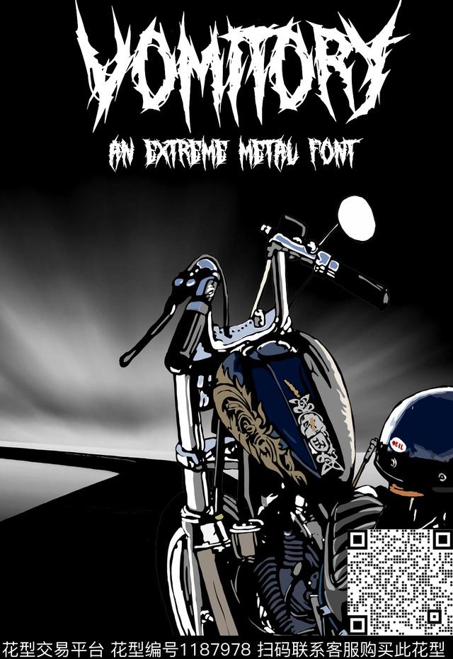 摩托车定位男装印花休闲人物插画数码印花华亿平台下载（图片编号: 1187978） - 瓦栏（Walan）