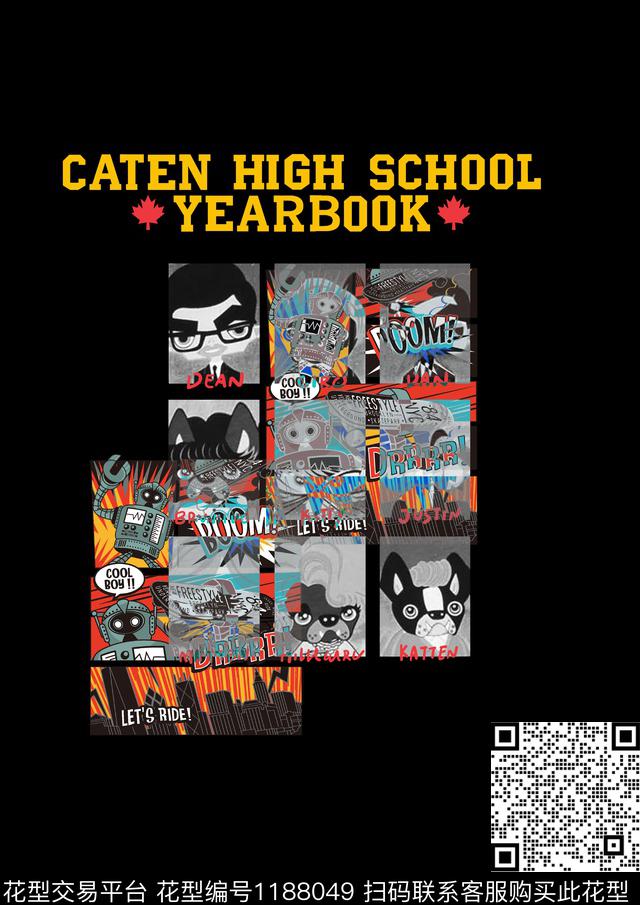 潮牌抽象大牌风数码印花华亿平台下载（图片编号: 1188049） - 瓦栏（Walan）