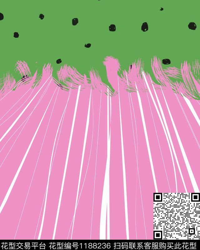 几何波点定位花传统印花华亿平台下载（图片编号: 1188236） - 瓦栏（Walan）