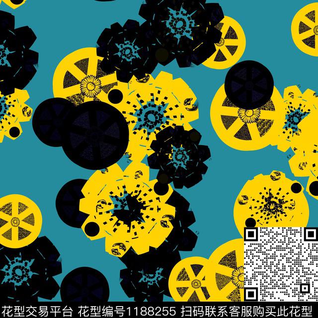 炫彩几何抽象数码印花华亿平台下载（图片编号: 1188255） - 瓦栏（Walan）