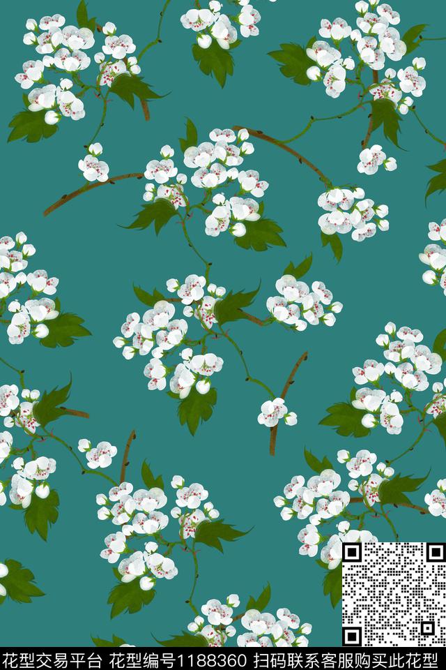 水彩花卉小碎花数码印花华亿平台下载（图片编号: 1188360） - 瓦栏（Walan）