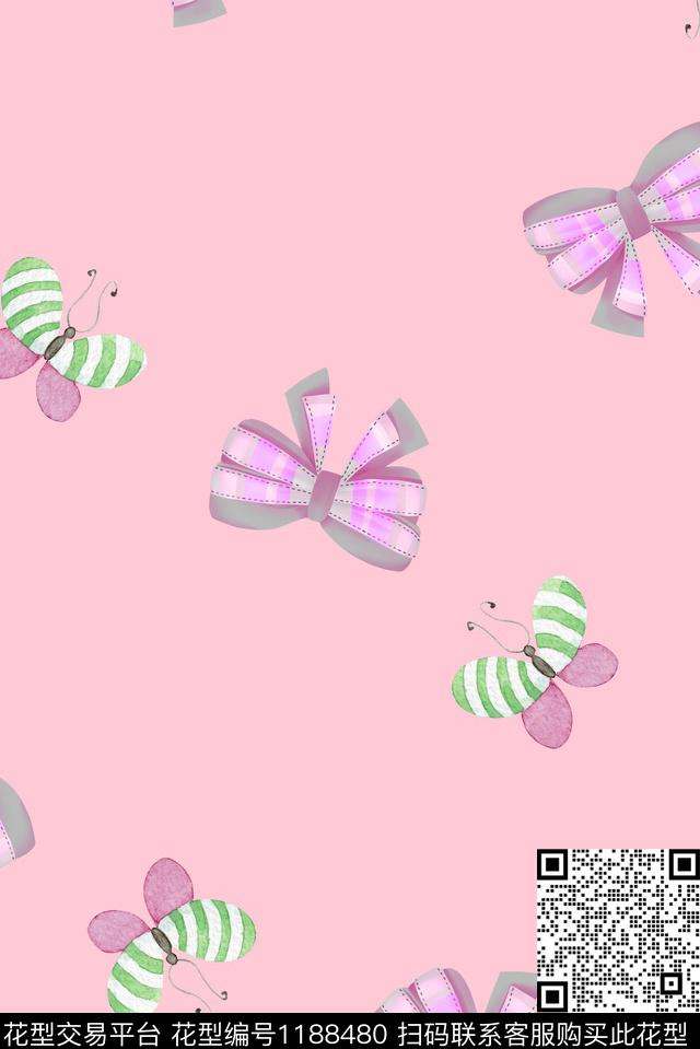 春夏华亿平台蝴蝶蝴蝶结数码印花华亿平台下载（图片编号: 1188480） - 瓦栏（Walan）