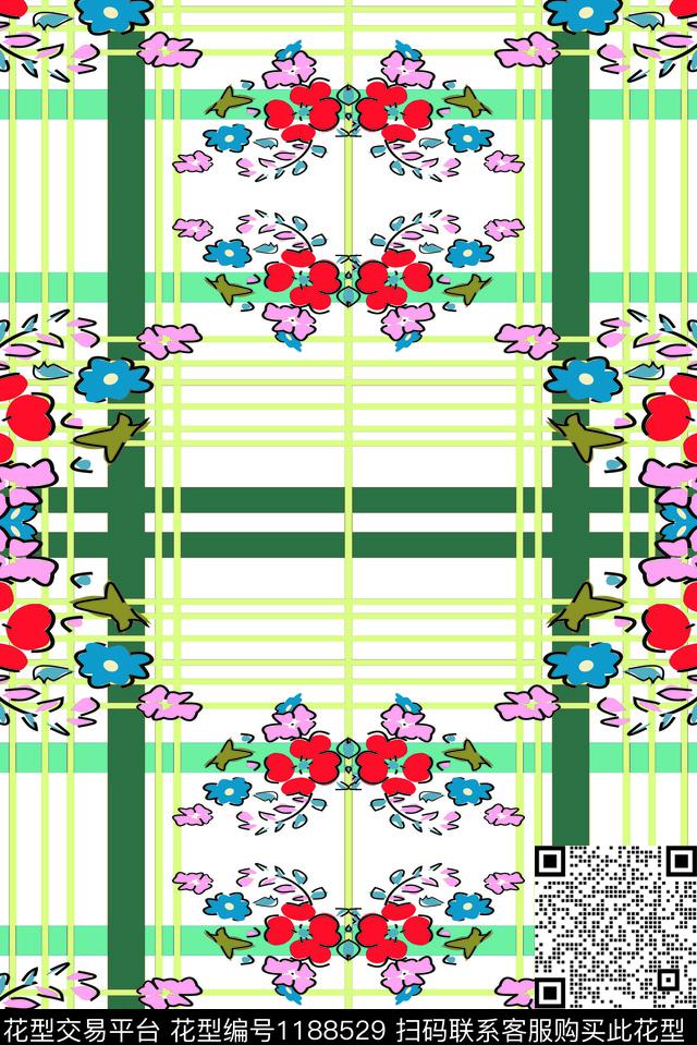 大牌风小碎花时尚格子花卉传统印花华亿平台下载（图片编号: 1188529） - 瓦栏（Walan）