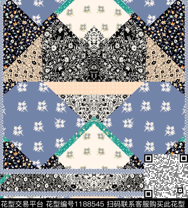 数码华亿平台几何大牌风数码印花华亿平台下载（图片编号: 1188545） - 瓦栏（Walan）